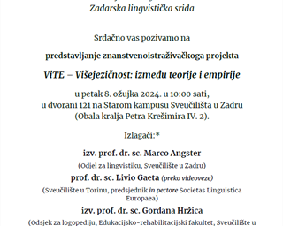 Predstavljanje projekta o višejezičnosti ViTE