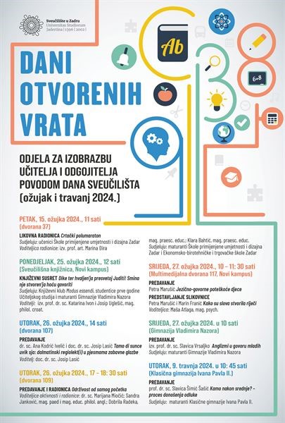 Dani otvorenih vrata na Odjelu za izobrazbu učitelja i odgojitelja