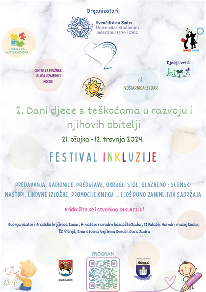 2. Dani djece s teškoćama u razvoju i njihovih obitelji - "Festival inkluzije: Upoznaj me! "