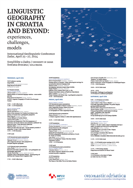 Međunarodna znanstvena konferencija "Linguistic geography in Croatia and beyond - experiences, challenges, models"