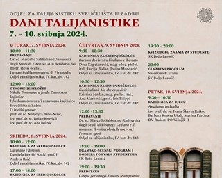 Dani talijanistike od 7. do 10. svibnja