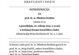 Komemoracija za prof. dr. sc. Mladena Dorkina