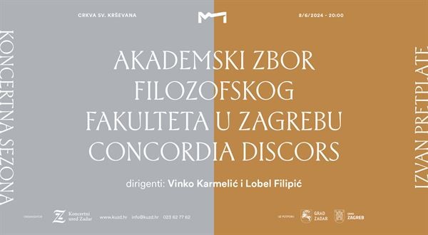 Poziv na koncert zbora Concordia discors u Zadru