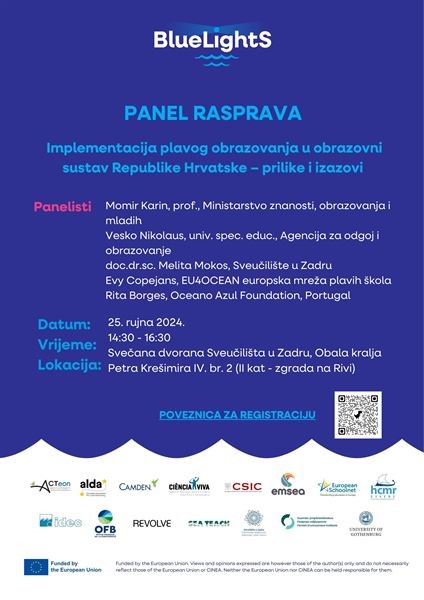 Poziv na panel raspravu „Implementacija plavog obrazovanja u obrazovni sustav Republike Hrvatske – prilike i izazovi“