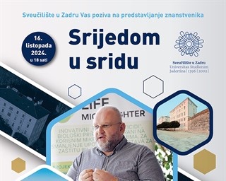 Sveučilište u Zadru poziva na novo predstavljanje znanstvenika „Srijedom u sridu“ 16. listopada