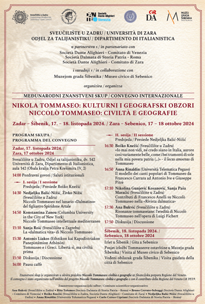 Međunarodni znanstveni skup Nikola Tommaseo: kulturni i geografski obzori / Convegno internazionale Niccolò Tommaseo: civiltà e geografie