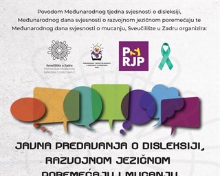 Poziv na javna predavanja o disleksiji, razvojnom jezičnom poremećaju i mucanju