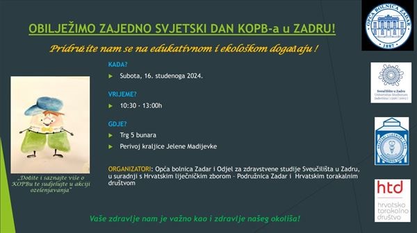 Obilježavanje Svjetskog dana kronične opstruktivne plućne bolesti