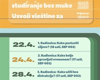 Ciklus radionica "Usvoji vještine za studiranje bez muke"