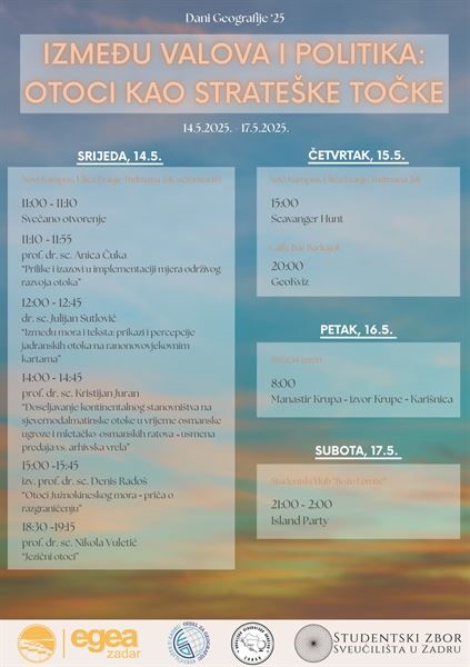 Studentska Udruga EGEA Zadar poziva na Dane Geografije