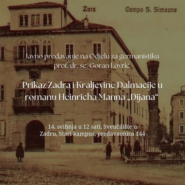 Prikaz Zadra i Kraljevine Dalmacije u romanu Heinricha Manna „Dijana“