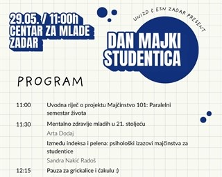 U Centru za mlade Zadar održava se prvi "Dan majki studentica"
