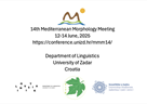Međunarodni znanstveni skup "Mediterranean Morphology Meeting/Mediteranski morfološki susret"