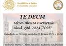 Svečano misno slavlje Te Deum u povodu završetka akademske godine