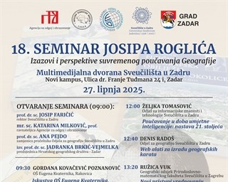 18. seminar Josipa Roglića „Izazovi i perspektive suvremenog poučavanja Geografije“