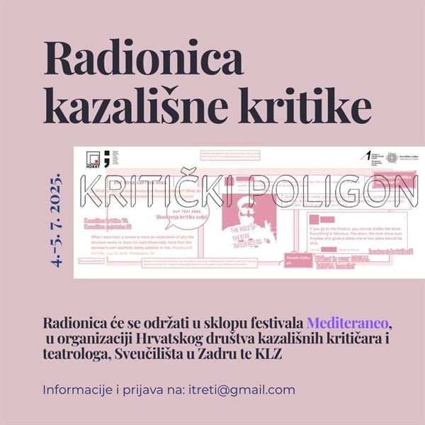 Dvodnevna radionica kazališne kritike za studente