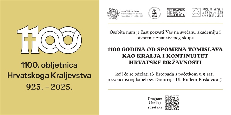 Znanstveni skup „1100 godina od spomena Tomislava kao kralja i kontinuitet hrvatske državnosti“