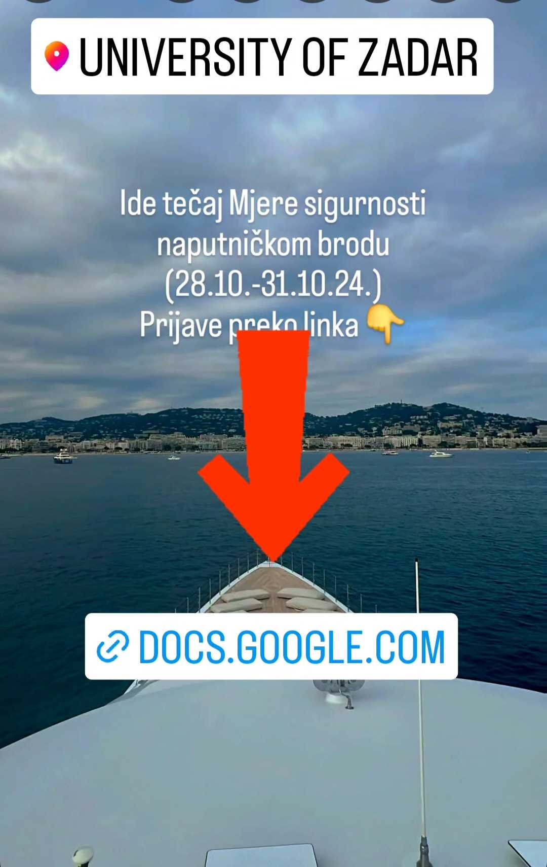 Tečaj Mjere sigurnosti na putničkom brodu (28.10. - 31.10.2024)
