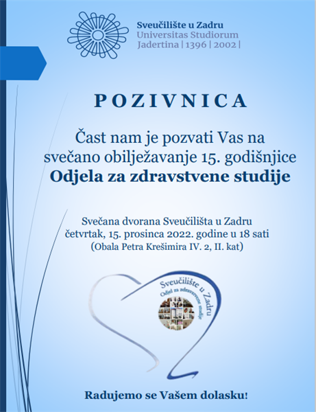 Svečanost povodom 15. godišnjice Odjela za zdravstvene studije