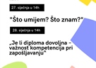 Radionice "Što umijem? Što znam?" i "Je li diploma dovoljna - važnost kompetencija pri zapošljavanju" - 27. i 28. siječnja