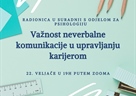 Radionica „Važnost neverbalne komunikacije u upravljanju karijerom“  - 22. veljače 2021.