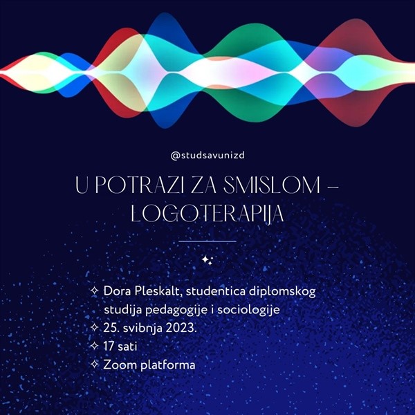 Radionica "U potrazi za smislom - logoterapija" - 25. svibnja