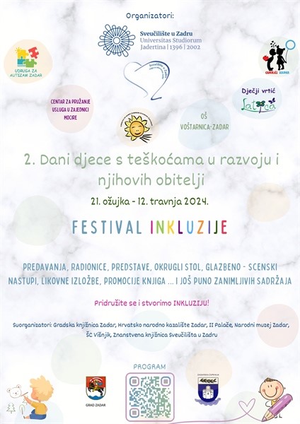 2. Dani djece s teškoćama u razvoju i njihovih obitelji - od 21. ožujka do 12. travnja 2024. godine