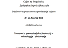Lingvistička srida: predavanje dr. sc. Marije Bilić na temu "Trendovi u prevoditeljskoj industriji - tehnologije i očekivanja 