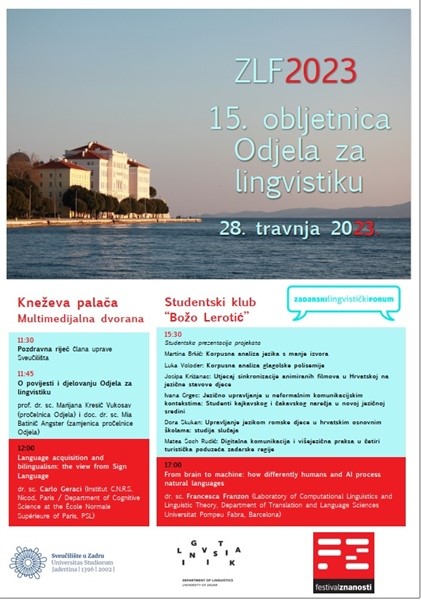 Poziv na Zadarski lingvistički forum na Sveučilištu u Zadru, 28. travnja 2023.