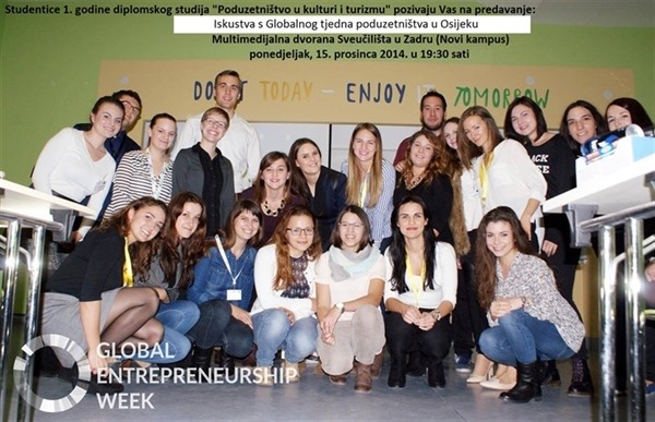 Poziv na predavanje: "Iskustva s Globalnog tjedna poduzetništva u Osijeku"