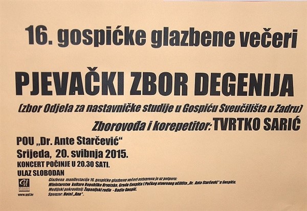 Koncert Pjevačkog zbora Degenija