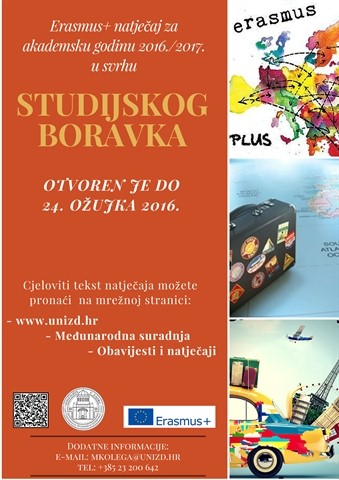 Natječaji za Erasmus+ studijski boravak i stručnu praksu 2016./2017. 