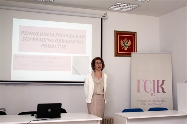 Doc.  dr. sc. Anela Nikčević-Milković kao gostujuća znanstvenica na Fakultetu za crnogorski jezik i književnost na Cetinju