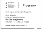Poziv na gostujuće predavanje prof. dr. art. Ane Vivoda