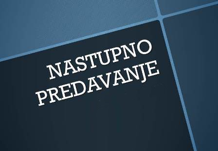 Nastupna predavanja
