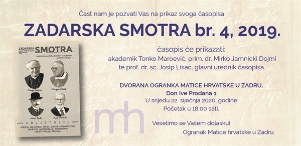 Predstavljanje časopisa Zadarska smotra